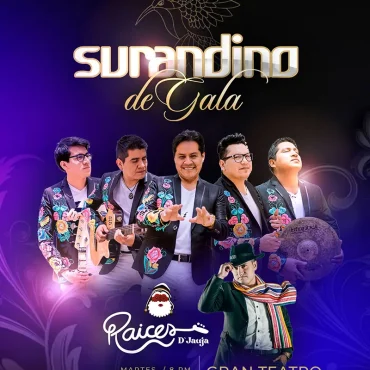 Flyer oficial del evento Sur Andino de Gala 2025 en el Gran Teatro Nacional de Lima