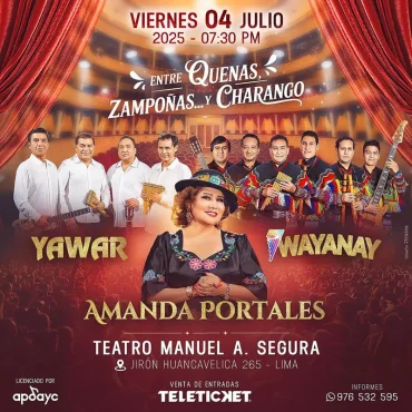 Amanda Portales en concierto Entre quenas, zampoñas y charango junto a Yawar y Wayanay – Lima 2025