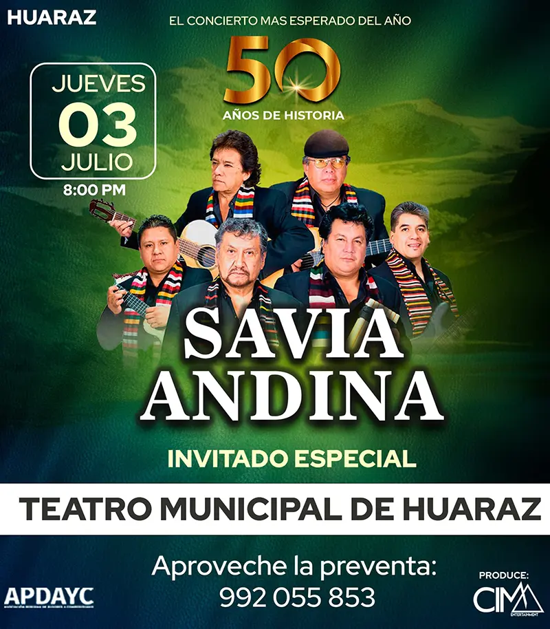 Savia Andina 50 años en Huaraz folclore andino concierto 2025